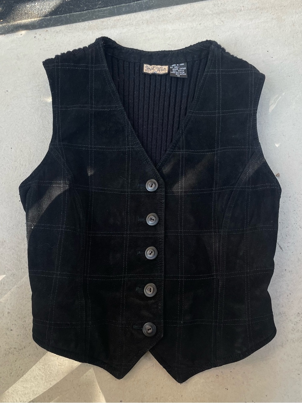 Vintage Black Button-Front Vest